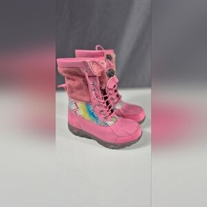 UGG Kids Pink Lace-Up Winter Boots